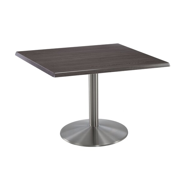 30" Tall OD214 Stainless Steel Table Base 22" Diameter 36"x36" Square Charcoal Top